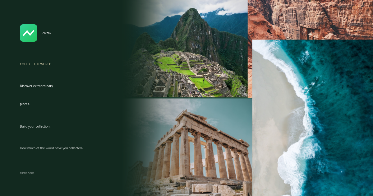 I wanted to know how many UNESCO World Heritage Sites I’d actually experienced so I built Zikzak logo